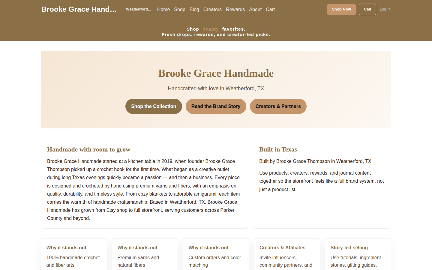 Brooke Grace Demo desktop home